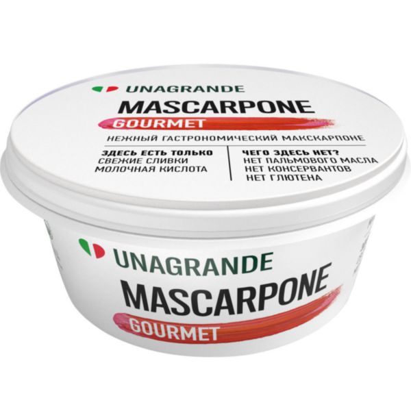 Сыр мягкий Маскарпоне Unagrande 80%, 250г