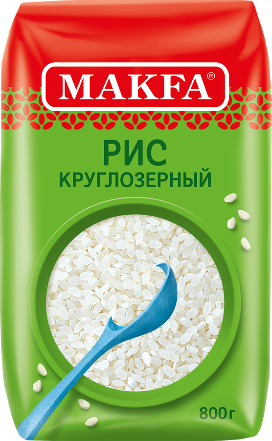 Рис круглозерный MAKFA шлифованный, 800г