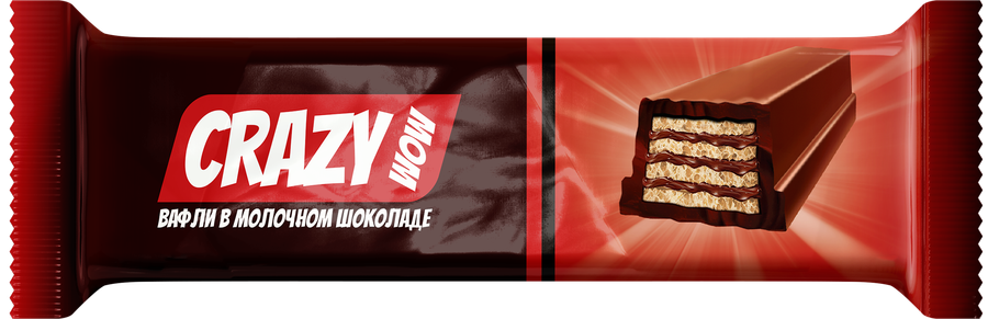 Вафля CRAZYWOW в молочном шоколаде, 35г