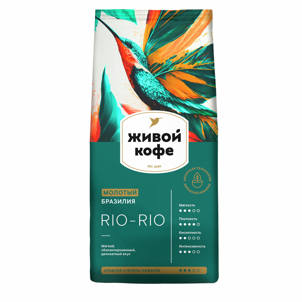 Кофе Живой кофе Rio-Rio молотый, 200г