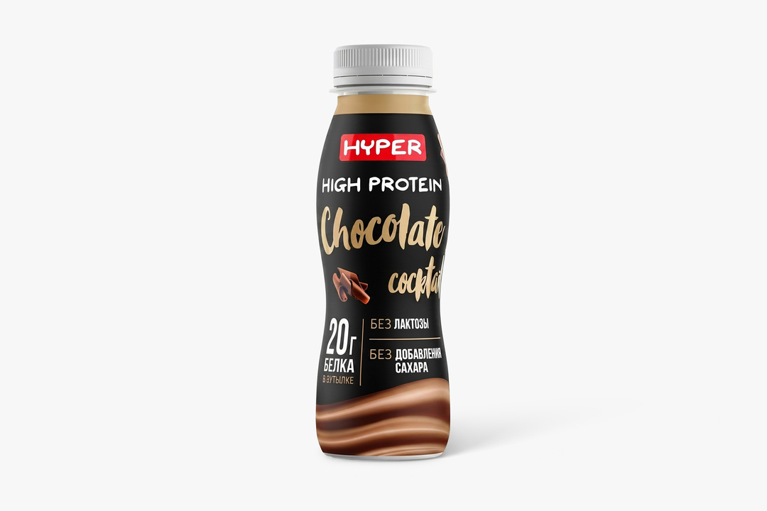 Высокопротеиновый безлактозный коктейль Hyper High Protein со вкусом шоколада 0,4% 250 г / Супермаркет