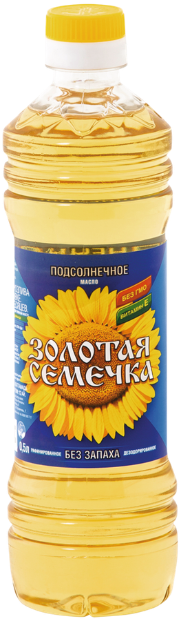 Масло подсолнечное ЗОЛОТАЯ СЕМЕЧКА рафинированное дезодорированное, первый сорт, 500мл