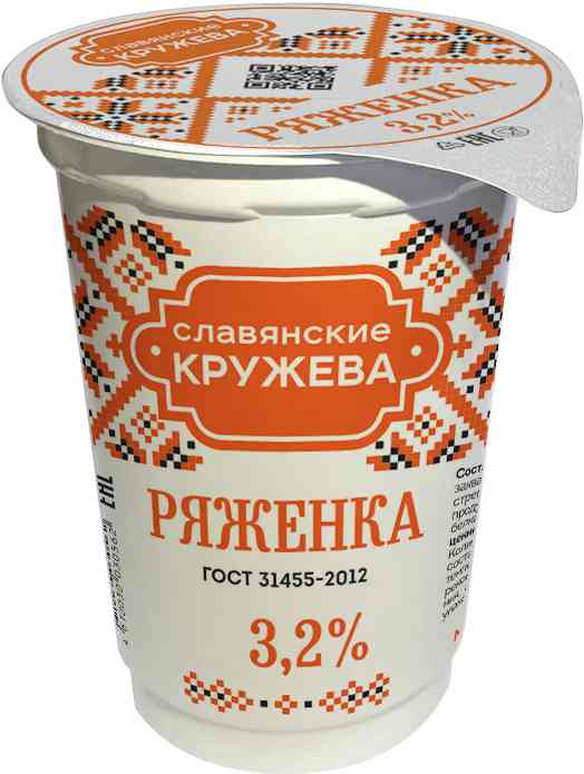 Ряженка Славянские кружева 3,2%, 200г