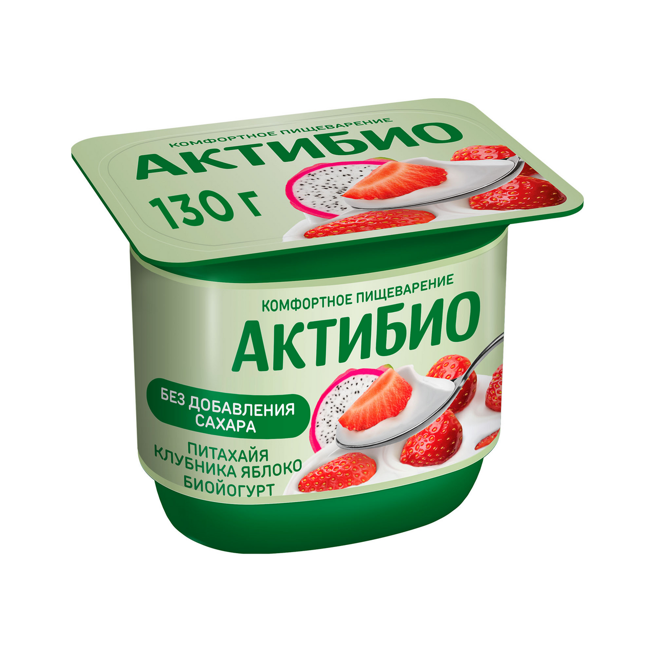 Йогурт Актибио клубника-яблоко-питахайя 2.9%, 130г