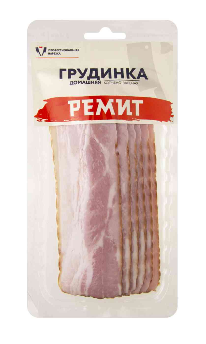 Грудинка копчёно-варёная Домашняя Ремит нарезка, 150г