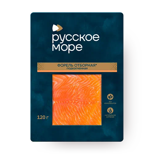 Форель подкопчённая «Русское море» филе-ломтики