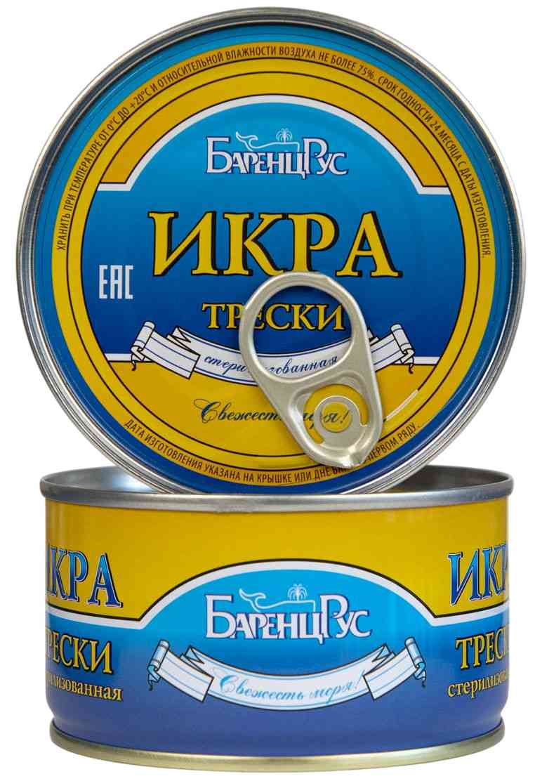 Икра трески БаренцРус стерилизованная, 185г