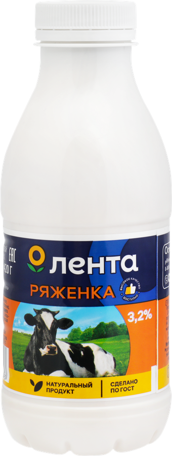 Ряженка ЛЕНТА 3,2%, без змж, 420г