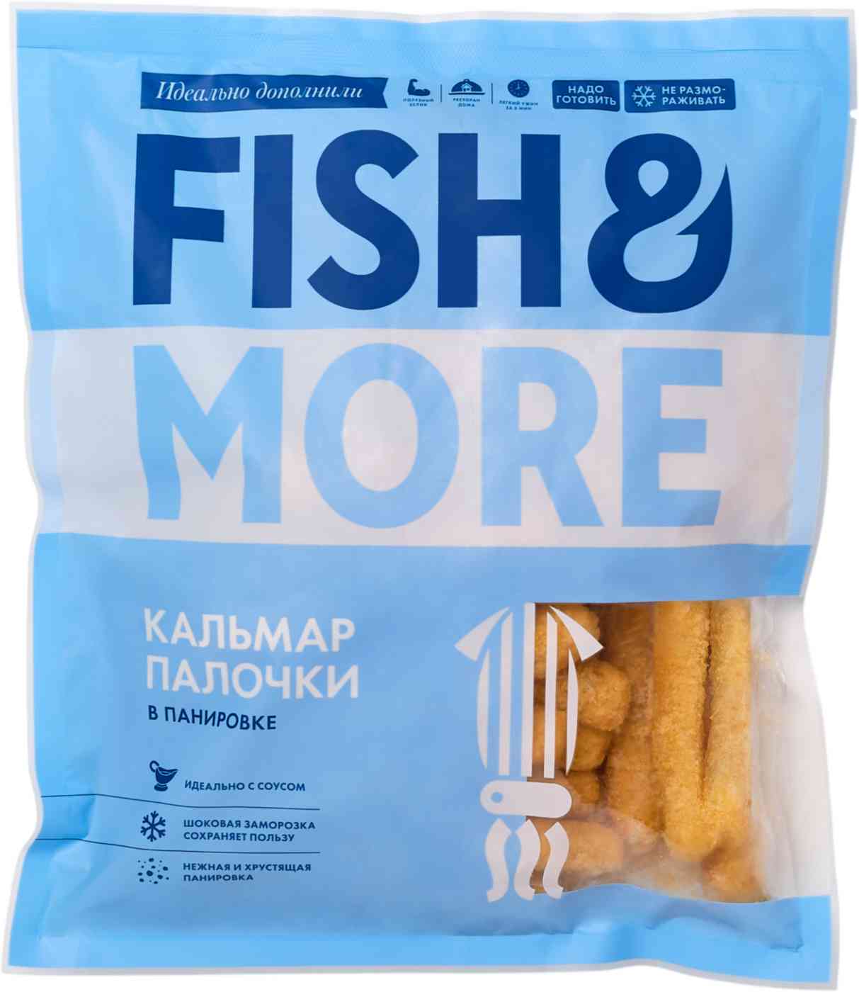 Кальмаровые палочки панированные Fish&More, 500г
