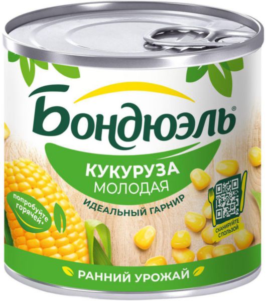 Кукуруза молодая Бондюэль без сахара, 170г