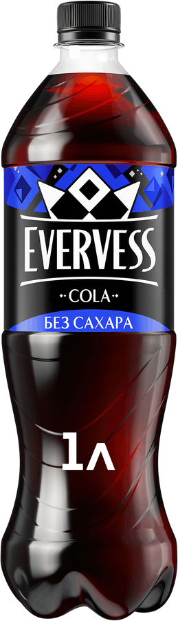 Напиток EVERVESS Cola Zero Sugar Кола без сахара газированный, 1л