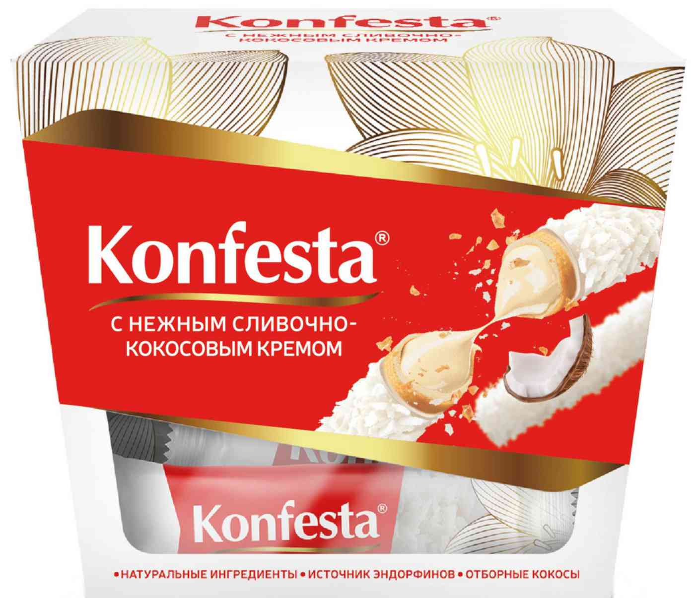 Набор конфет Konfesta сливочно-кокосовый крем, 150г