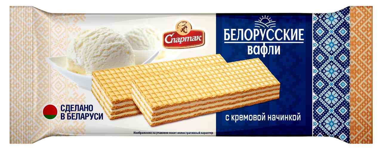 Вафли Спартак кремовая начинка, 72г