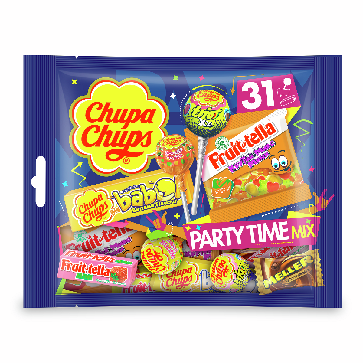 Конфеты Chupa Chups Party Mix ассорти, 380г