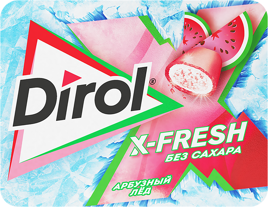 Жевательная резинка DIROL X-fresh Арбузный лед, 16г