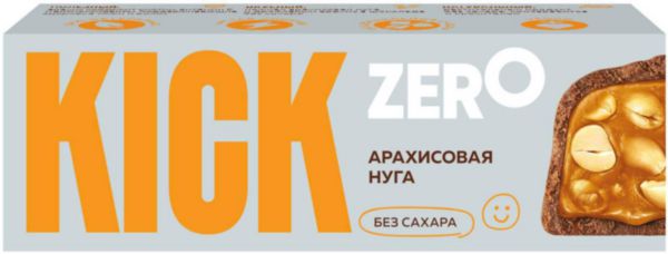 Батончик Kick Zero Арахисовая нуга, без сахара, 45г