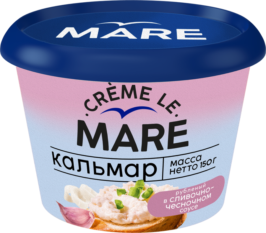 Кальмар MARE в сливочно-чесночном соусе, рубленый, 150г
