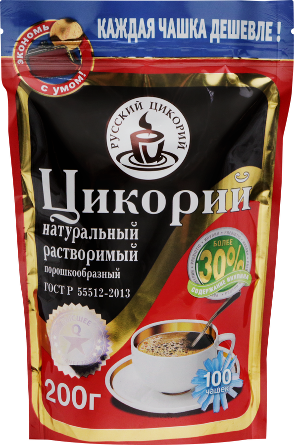 Цикорий растворимый РУССКИЙ ЦИКОРИЙ натуральный порошкообразный, 200г