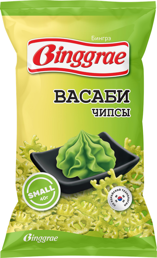 Чипсы пшеничные БИНГРЭ Васаби, 40г