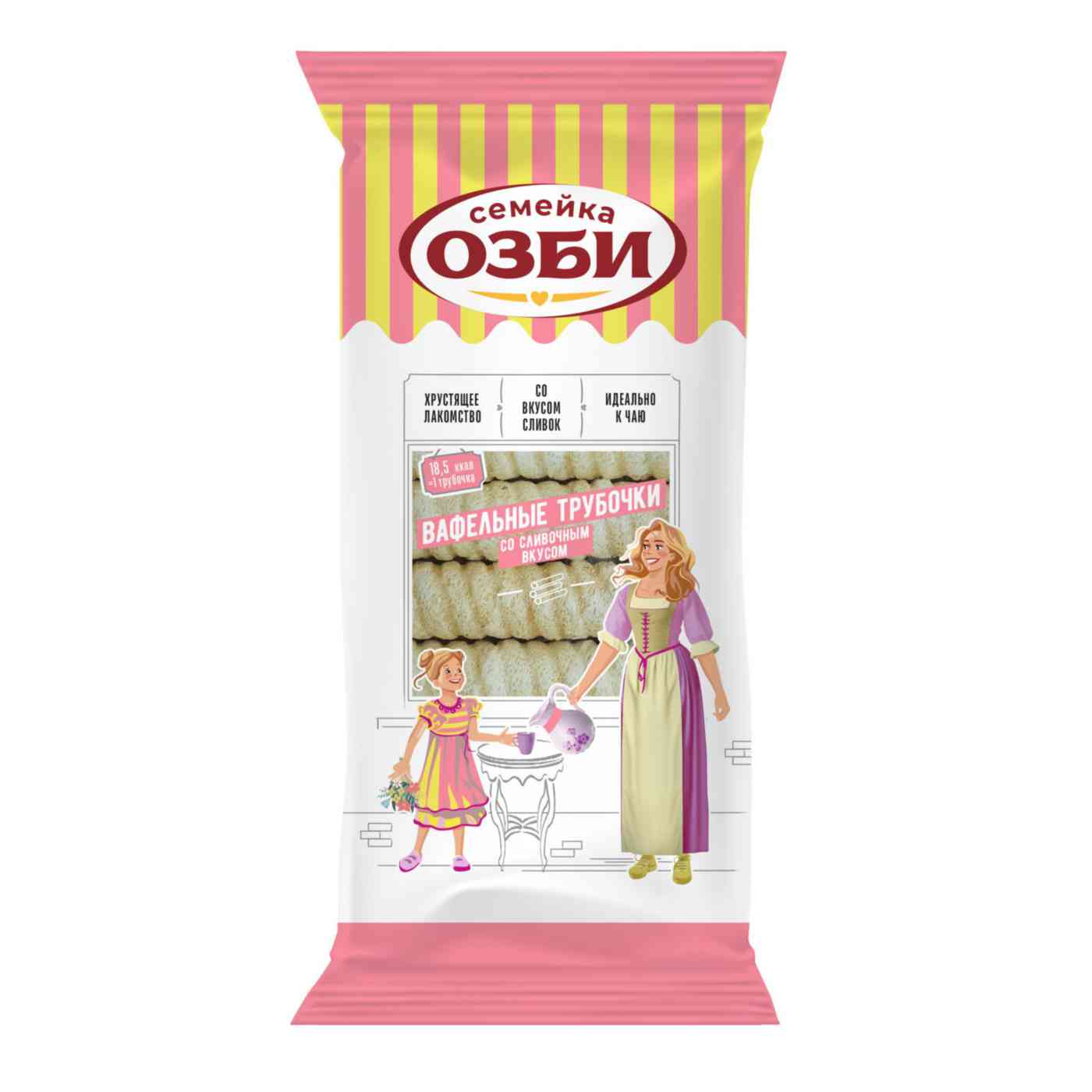 Вафельные трубочки Семейка Озби со сливочным вкусом, 170г