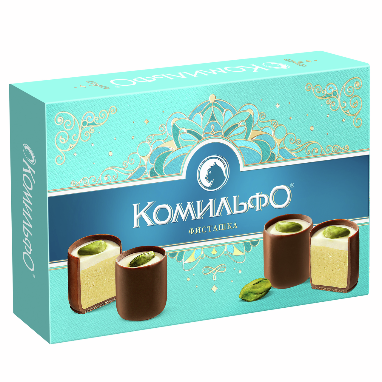 Набор шоколадных конфет Комильфо с двухслойной начинкой со вкусом фисташки, 116г