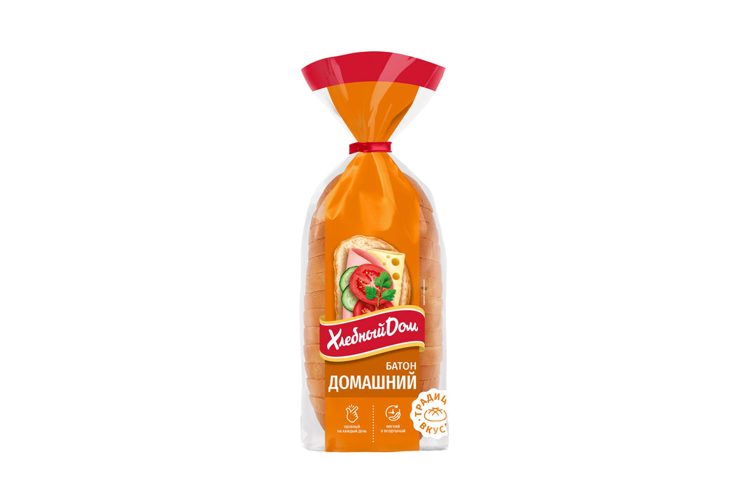 Батон Хлебный Дом Домашний нарезанный 230 г / Супермаркет