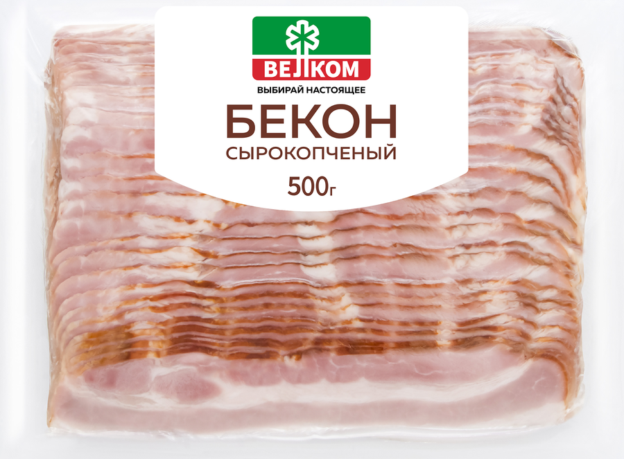 Бекон сырокопченый ВЕЛКОМ, нарезка, 500г
