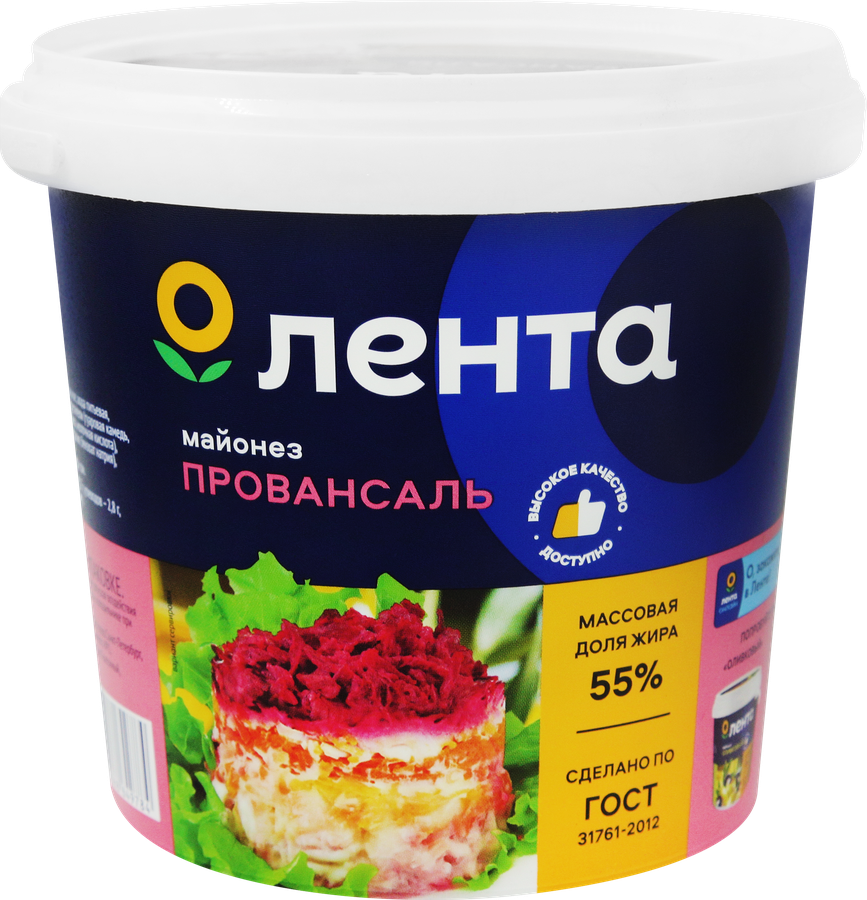 Майонез ЛЕНТА Провансаль 55%, 800мл