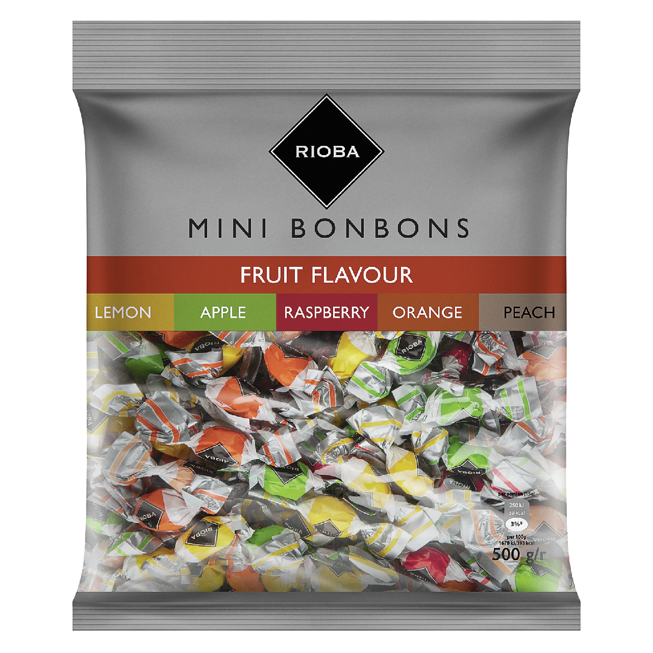 RIOBA Карамель мини со вкусом фруктов, 500г