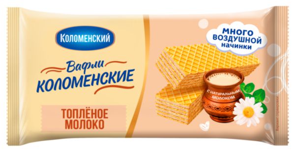 Вафли Коломенский Коломенские Топлёное молоко, 200г