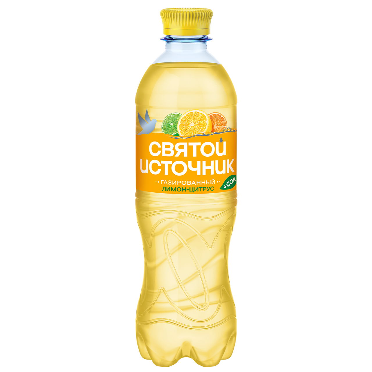 Вода сокосодержащая Святой Источник со вкусом цитрусов и витаминами газированная, 500мл
