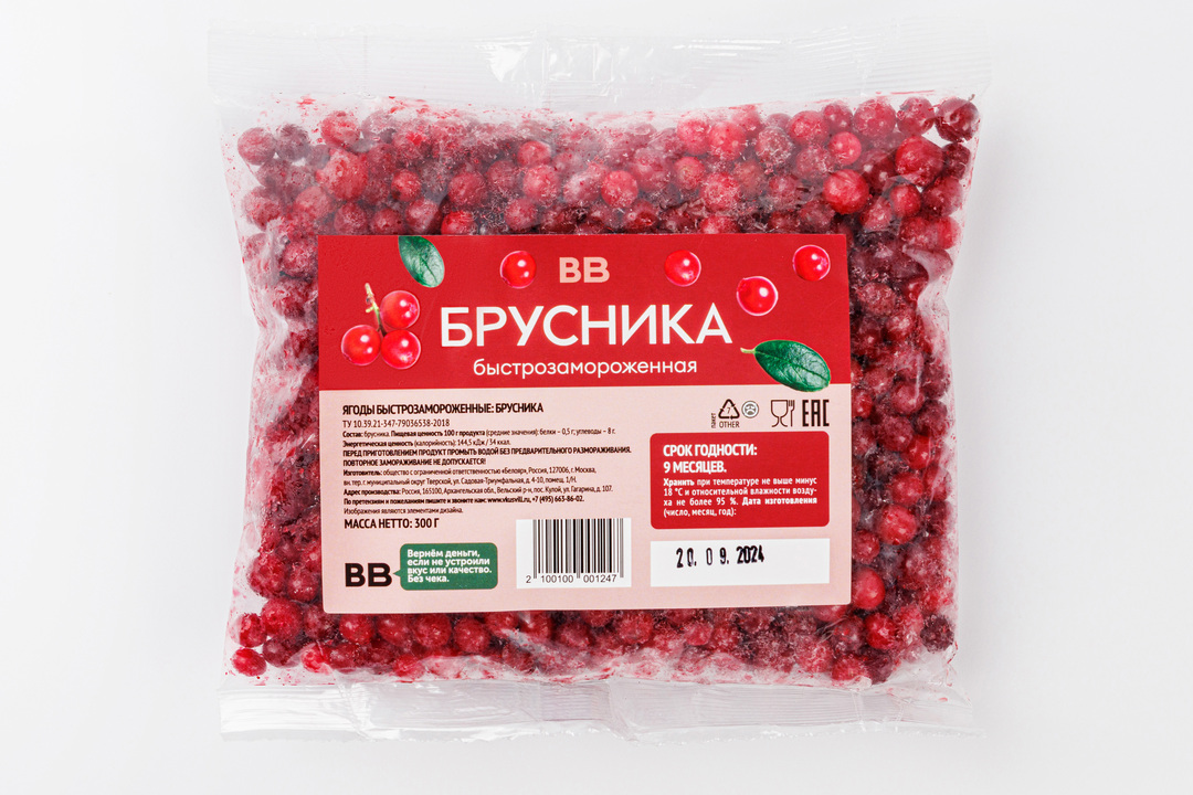 Брусника свежезамороженная