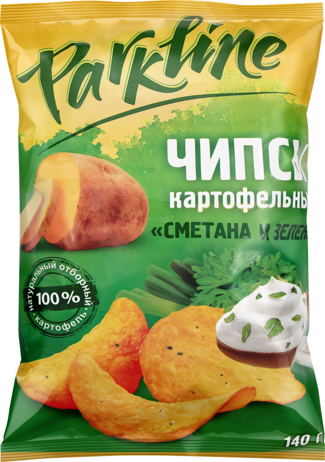 Чипсы картофельные ПАРКЛАЙН Сметана и зелень, 140г