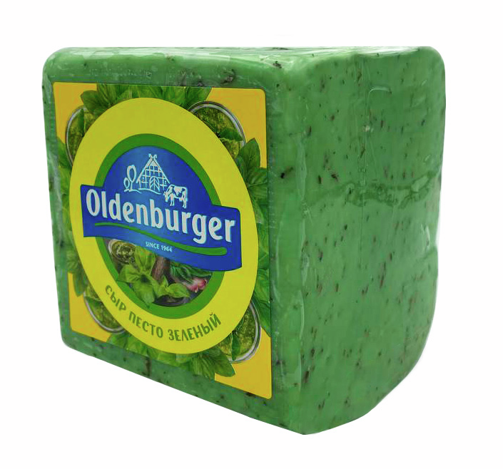 Сыр Oldenburger Песто зеленый полутвердый 50%, ~1кг