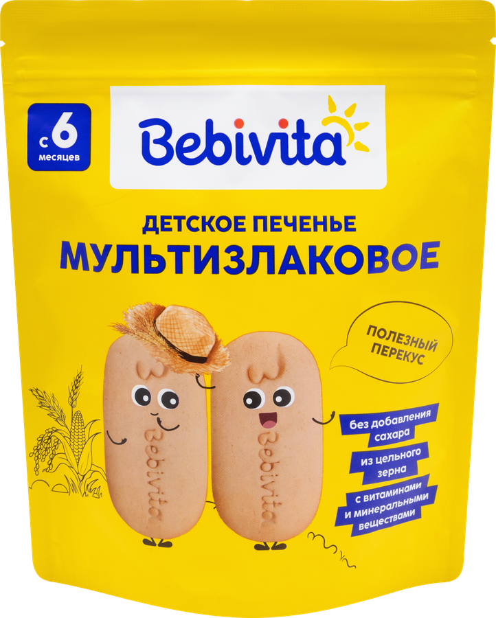 Детское печенье BEBIVITA Мультизлаковое, с 6 месяцев, 80г
