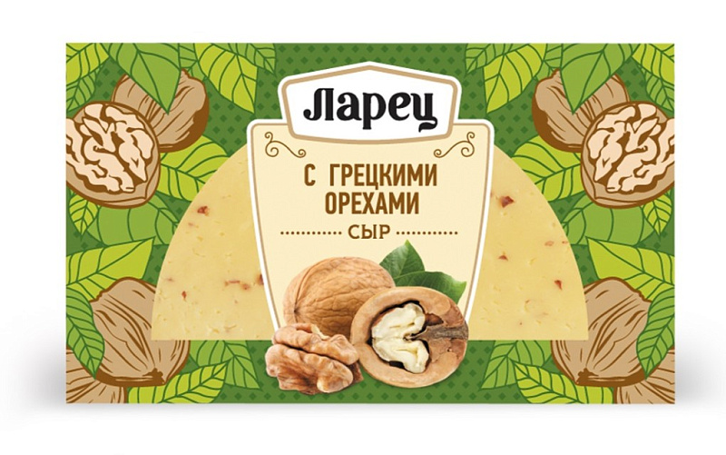 Сыр Ларец с грецкими орехами полутвердый 50%, 245г