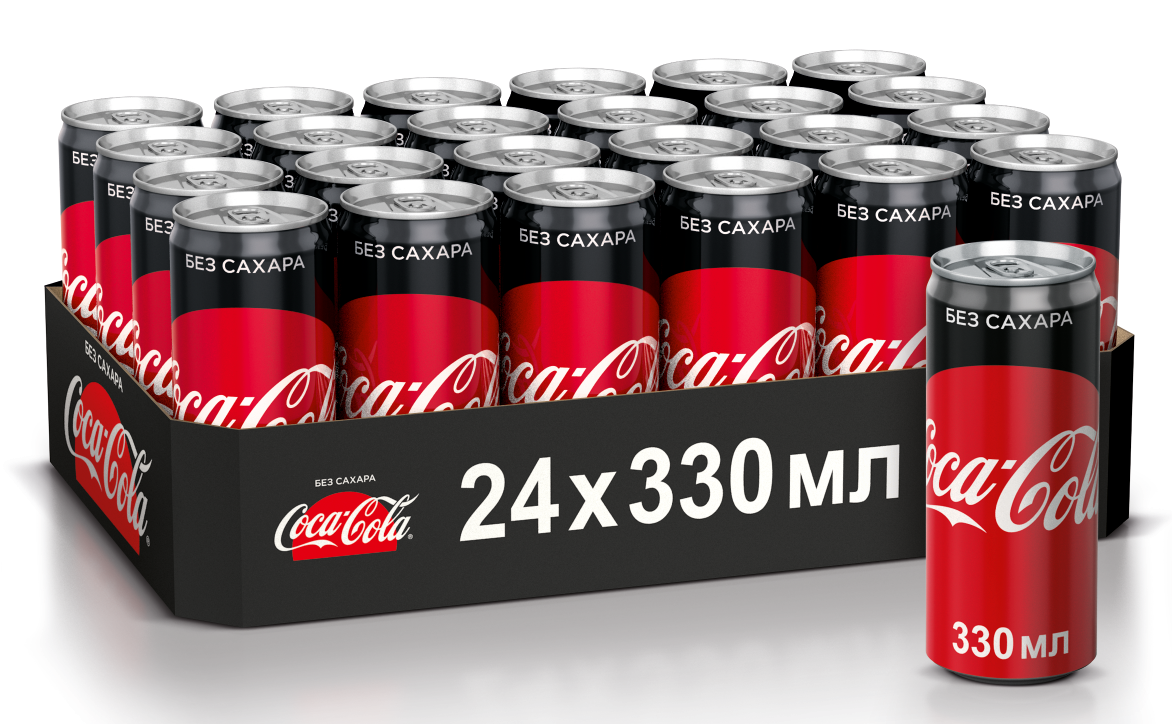 Напиток Coca-Cola Zero газированный, 330мл x 24 шт