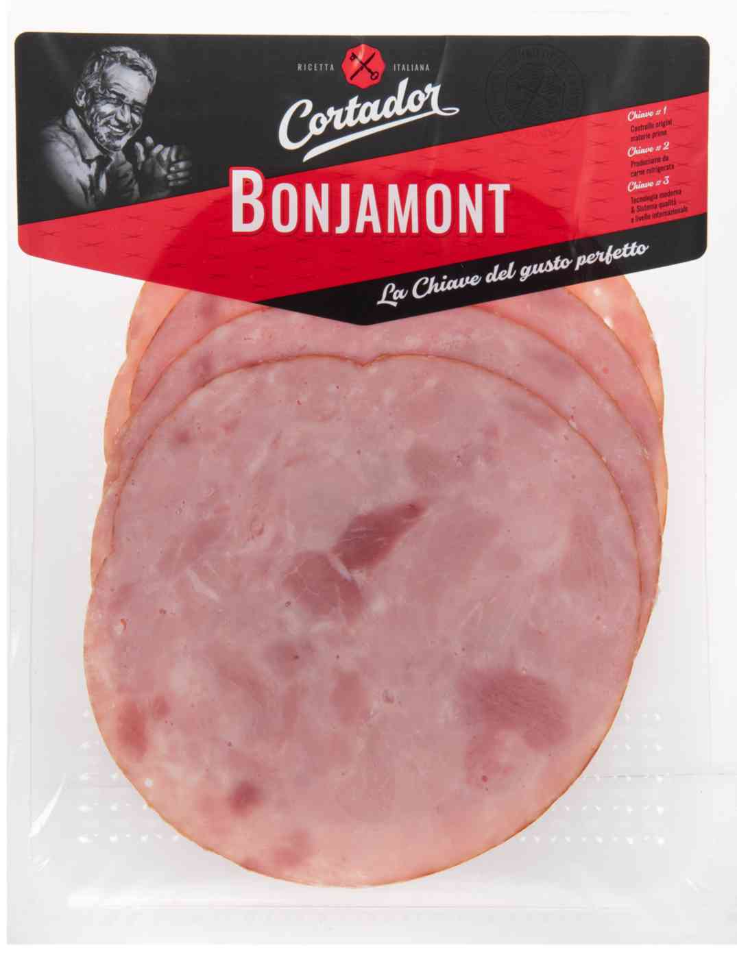 Ветчина вареная Cortador Bonjamont нарезка, 120г