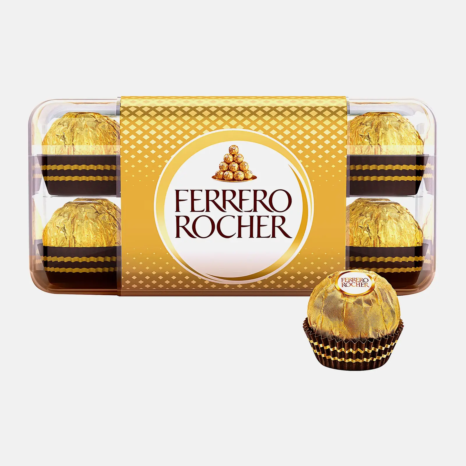 Конфеты Ferrero Rocher из молочного шоколада с начинкой из крема и лесного ореха 200г