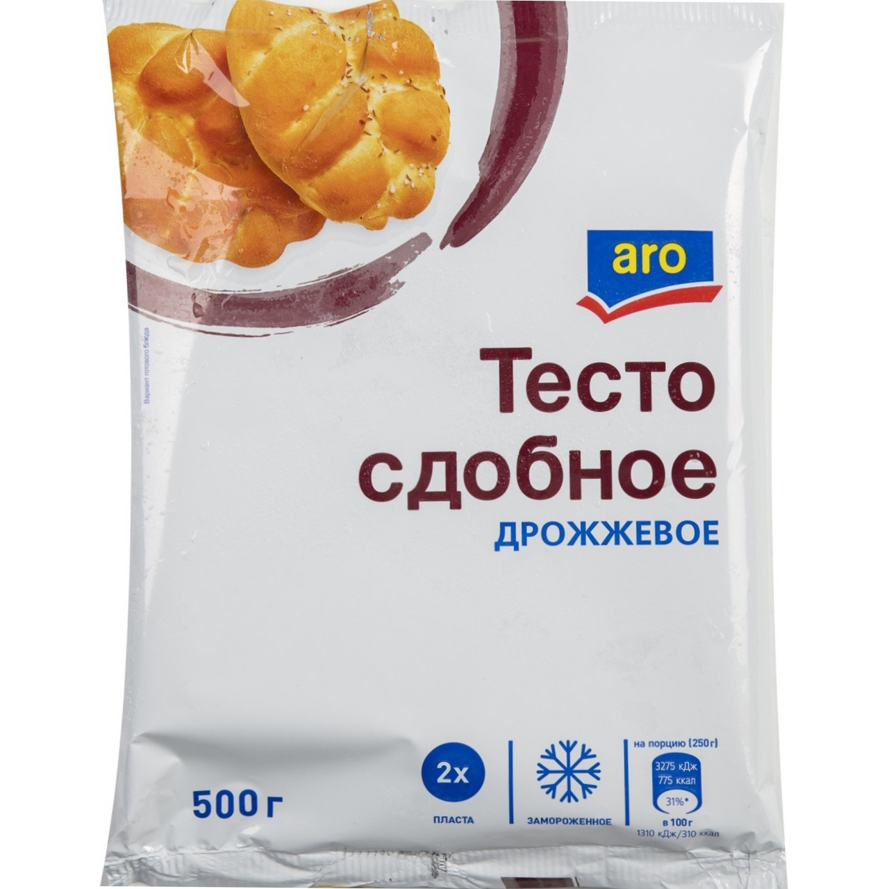 aro Тесто сдобное дрожжевое, 500г x 2 шт