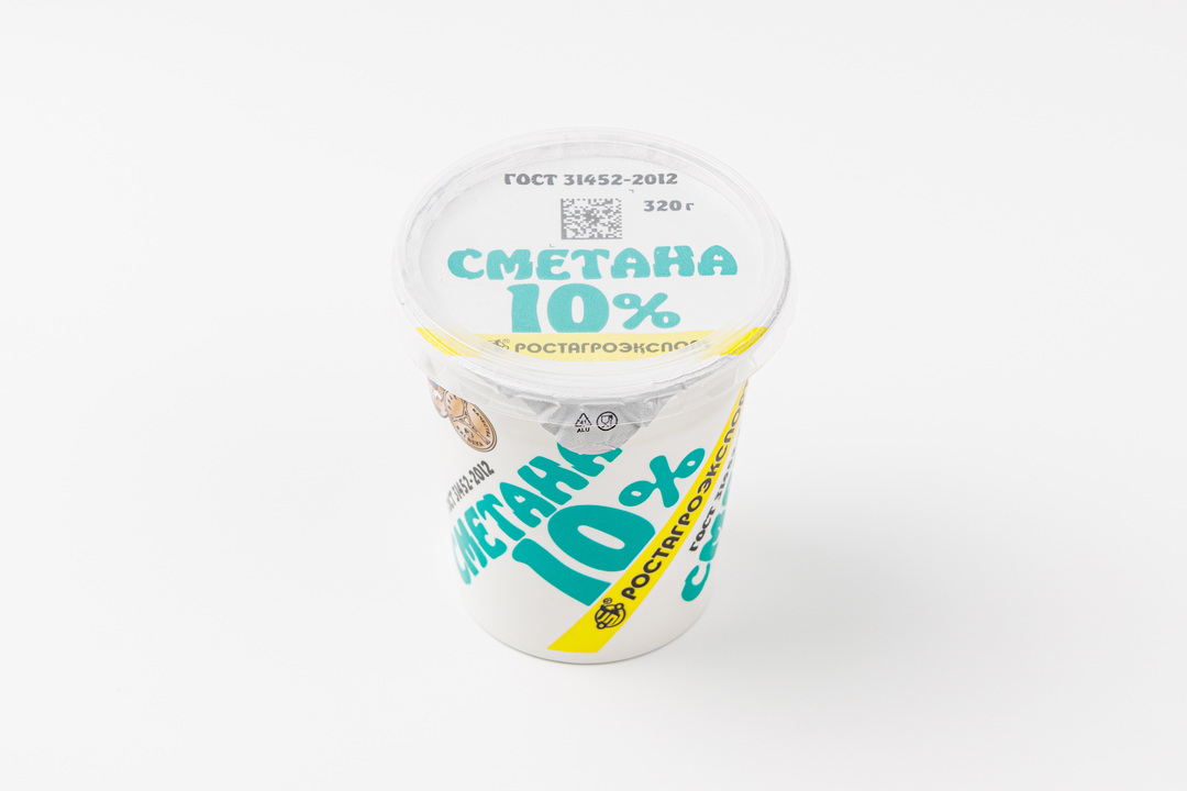 Сметана РостАгроЭкспорт 10% 320 г / Супермаркет