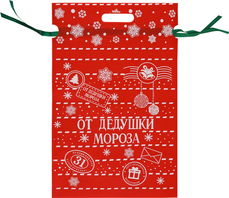 Мешок для подарков HOMECLUB 45см, текстиль, красный