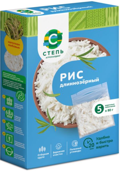 Рис Агрохолдинг Степь длиннозерный шлифованный, 400г