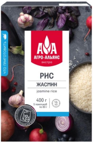 Рис Агро-Альянс жасмин, 5×80г