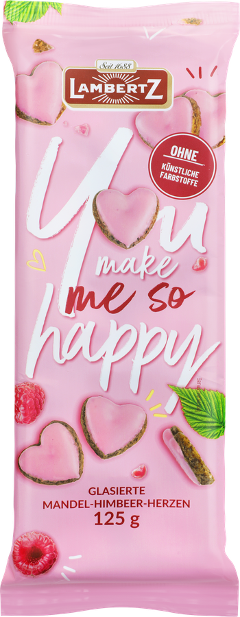 Печенье LAMBERTZ You make me so happy, миндальное с малиной, 125г