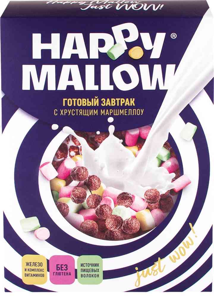 Готовый завтрак Happy Mallow с хрустящими маршмеллоу, без глютена, 240г