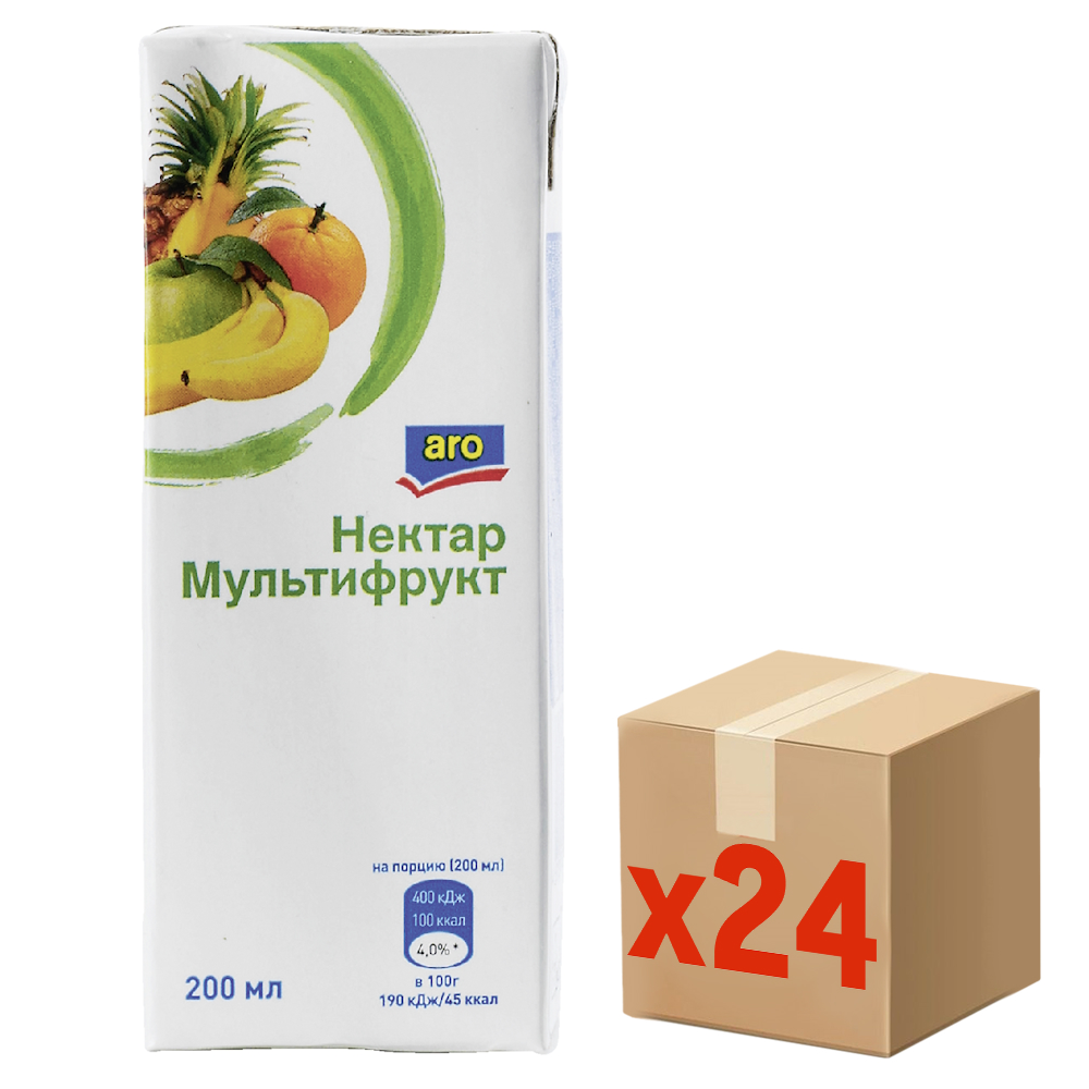 aro Нектар мультифруктовый, 200мл x 24 шт