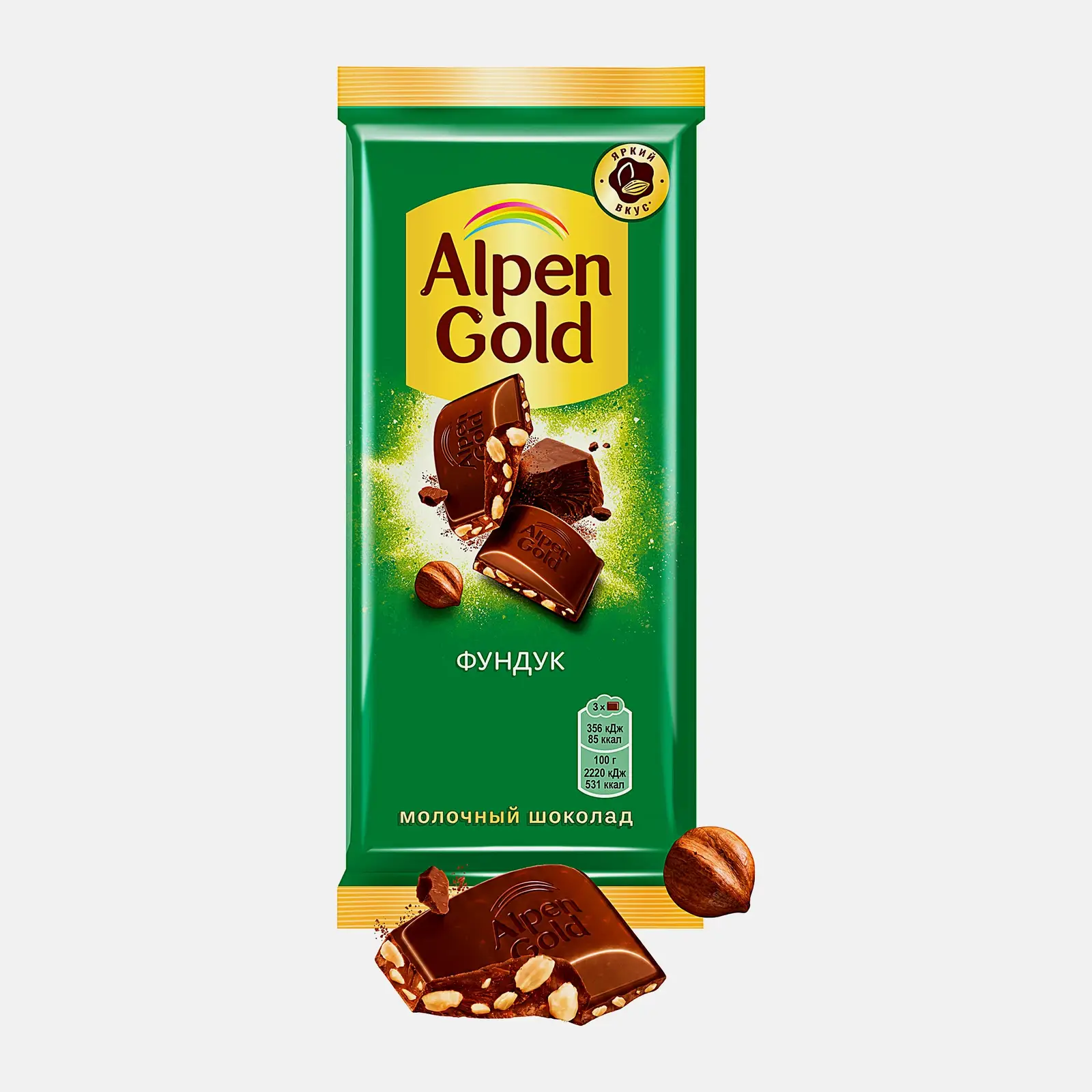 Молочный шоколад с фундуком Alpen Gold 80г