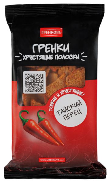 Гренки Гренковъ Хрустящие полоски Тайский перец, 70г