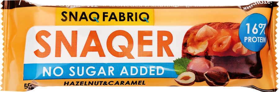 Батончик SNAQ FABRIQ Фундук и карамель, глазированный, 50г